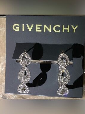Givenchy~Crystal Pave Pear Hoop
Earrings